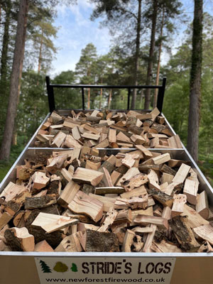 2 cubic metres of logs in a truck